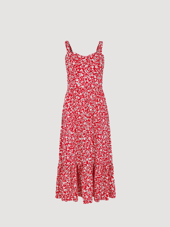Mono Floral Midi Dress | Apricot Clothing