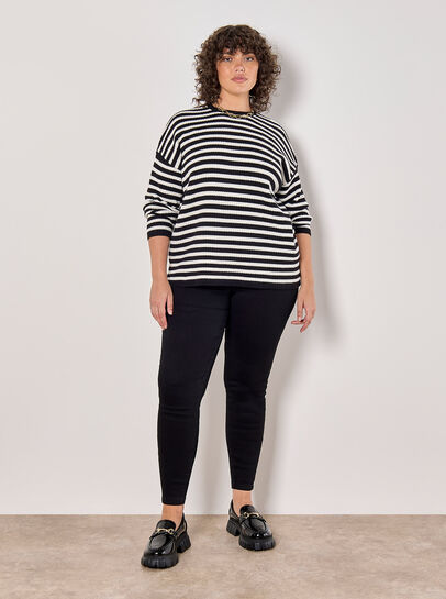 Curve Stripe Heavy Knit Jumper