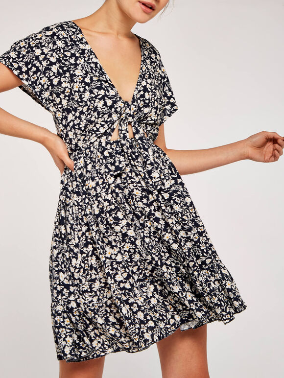 Floral Tie Front Dress | Apricot Clothing