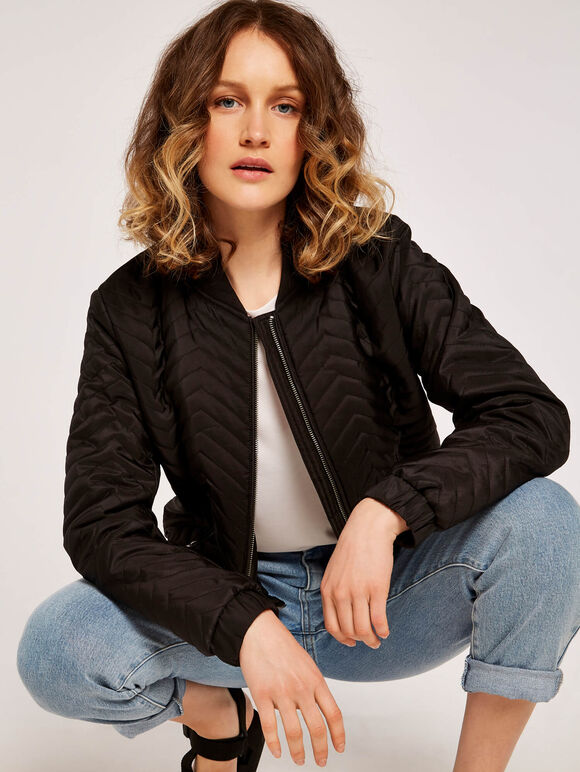 Quilted Bomber Jacket | Apricot Clothing