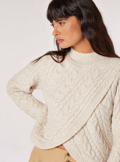 Cable Knit Wrap Jumper