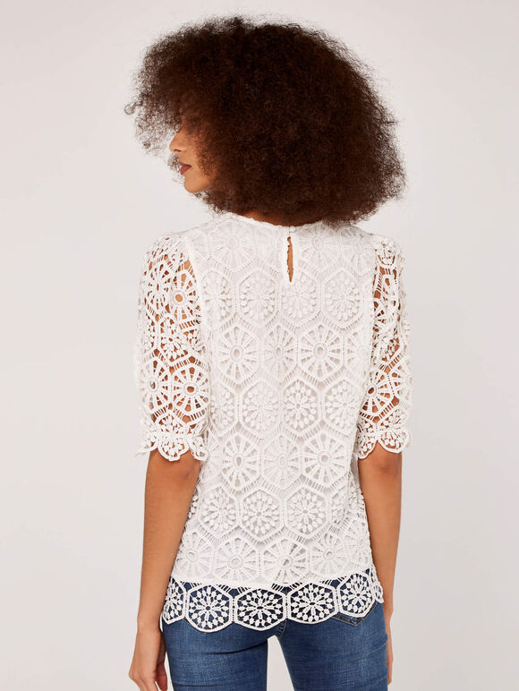 Geometric Lace Top | Apricot Clothing