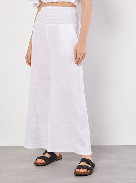 Smocked Waistband Palazzo Trousers