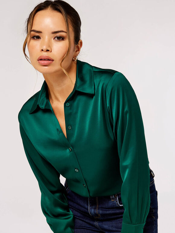 Long Sleeve Satin Shirt | Apricot Clothing