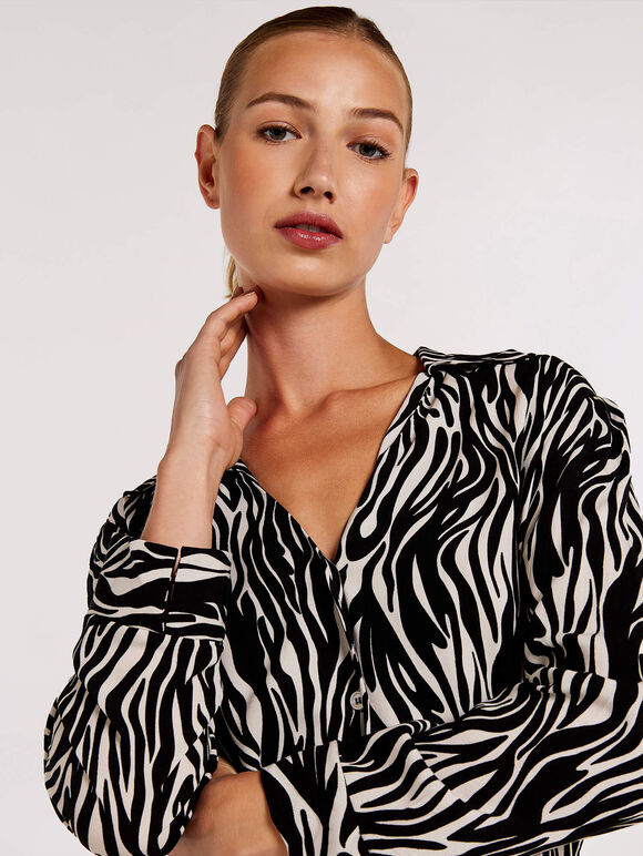 Zebra Print Shirt Dress | Apricot UK