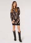 Zebra Jumper Dress, Black, large