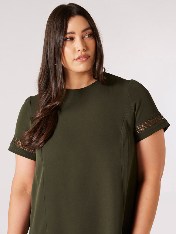 Curve Midi T-Shirt Dress, Green, large