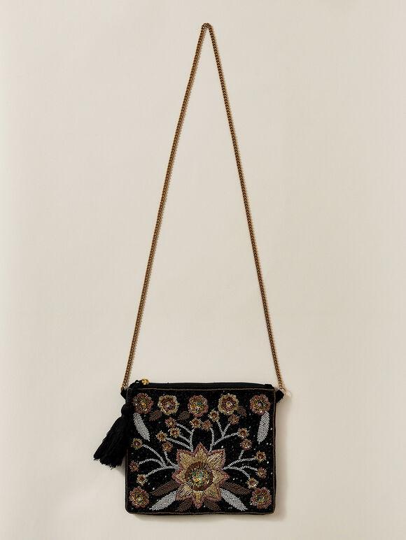 Embroidered Beads Clutch Bag | Apricot Clothing