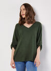 Soft Touch Oversized Batwing Top, Khaki, large