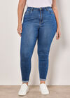 Curve Sade High-Waist Skinny Jeans, Navy, large