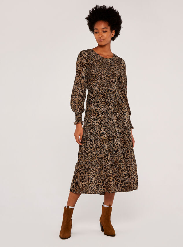 Leopard Print Midi Dress | Apricot UK
