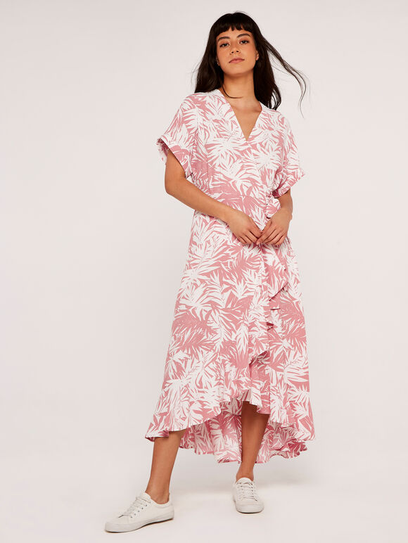 Leaf Print Wrap Dress | Apricot Clothing