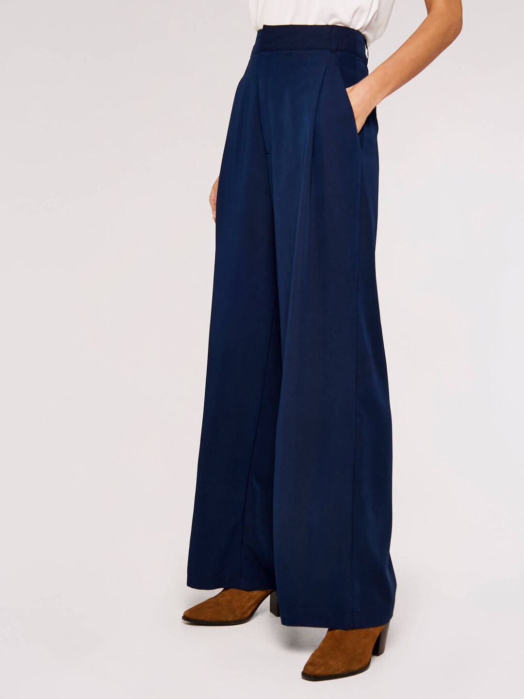 Sucolan Apricot Wide Leg Palazzo Pants for Women Business Casual