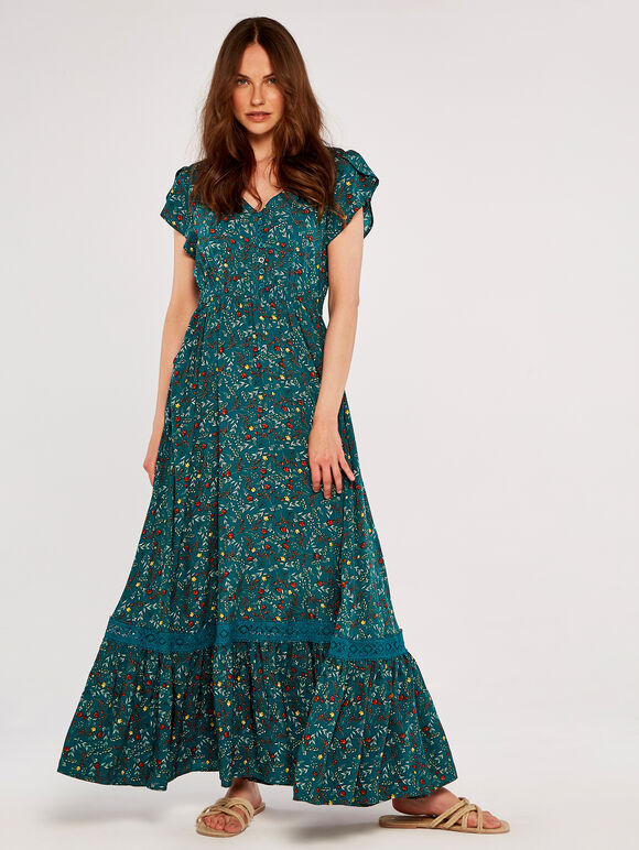 Floral Maxi Dress with Lace Detail | Apricot Clothing