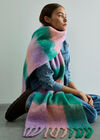 Check Colour Block Scarf, Pink, large