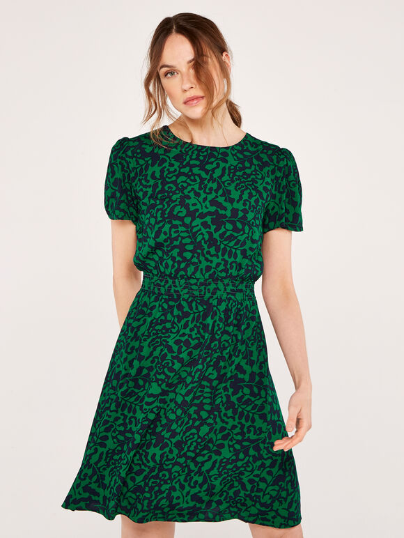 Leaf Silhouette Dress | Apricot UK