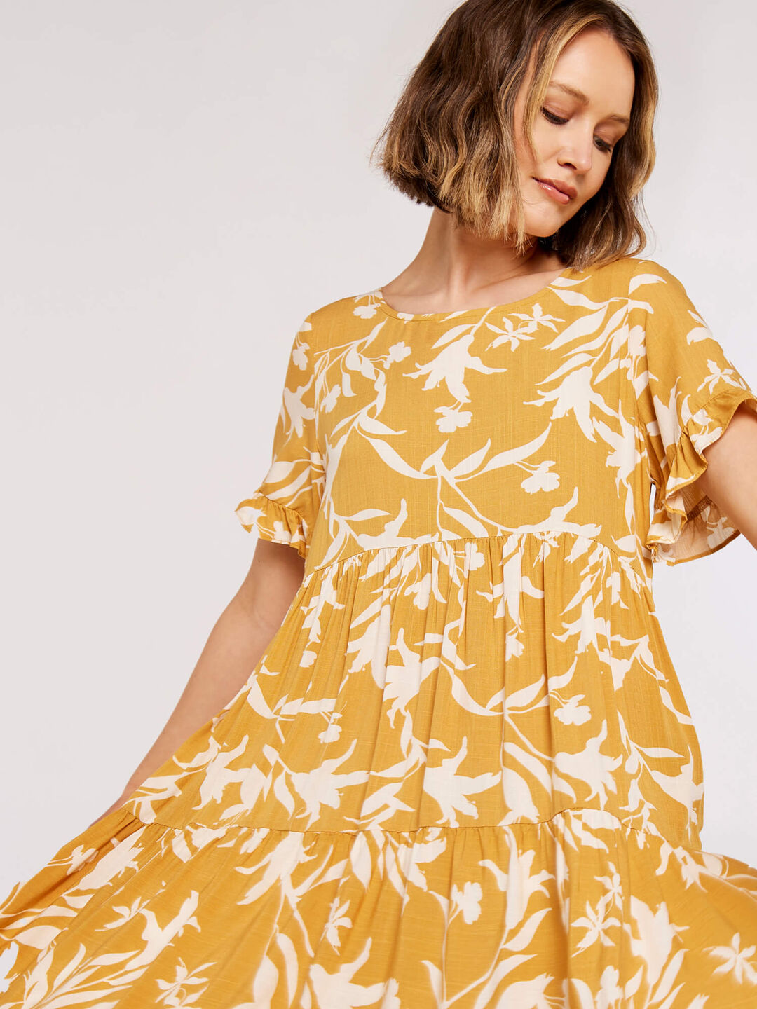 Floral Silhoutte Dress | Apricot UK