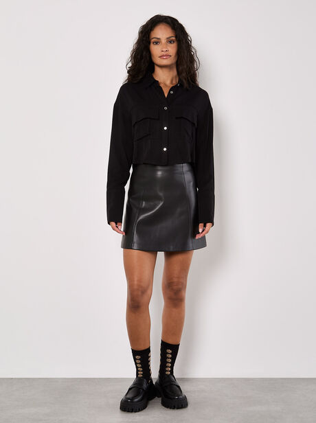 Faux Leather Mini Skirt