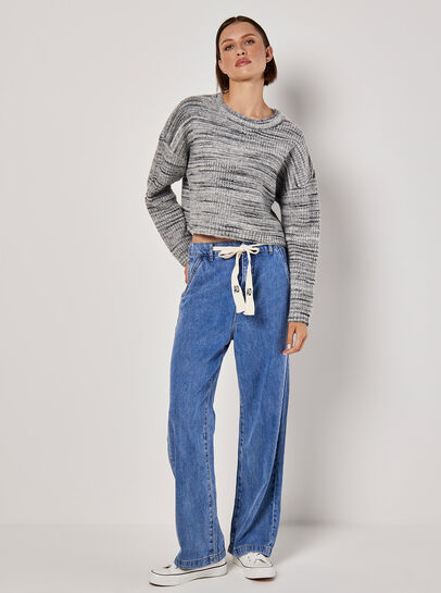 Space Dye Boxy Cropped Jumper