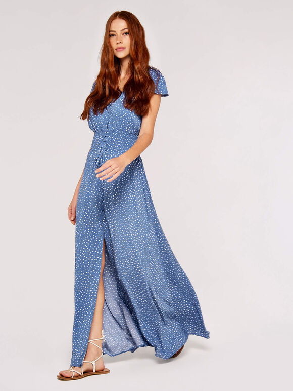 Textured Dot maxi Dress | Apricot Clothing