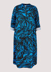 Curve Marble Swirl Midi Dress, Blue, large