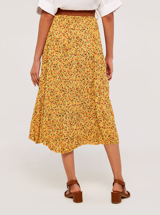 Ditsy Belted Midi Skirt | Apricot Clothing