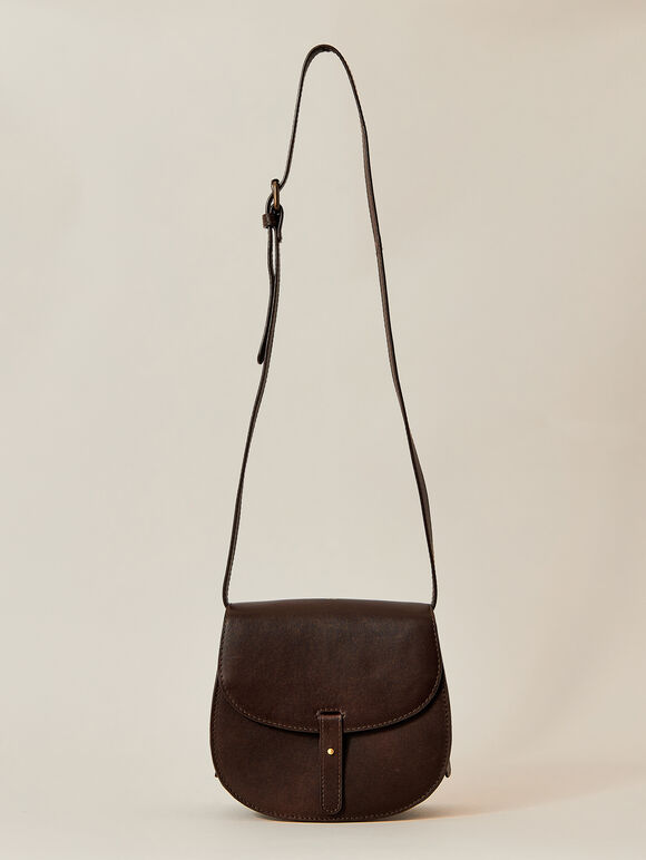 Leather Flap Crossbody Bag | Apricot Clothing