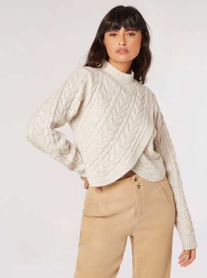 Cable Knit Wrap Jumper