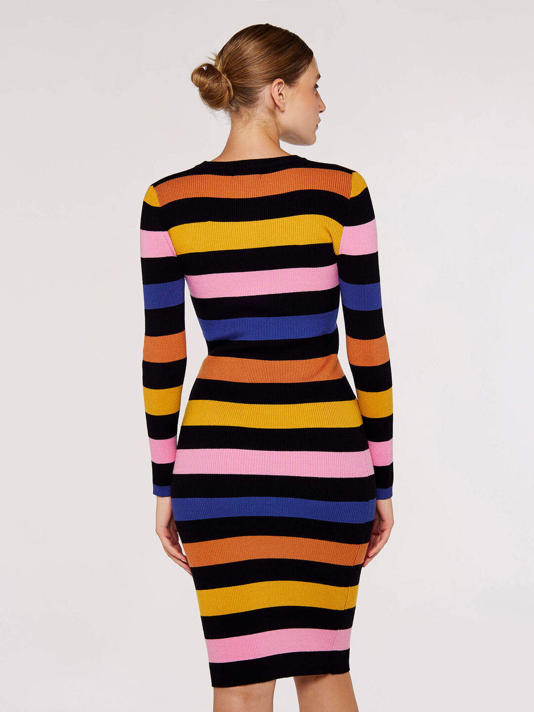 Striped Knitted Midi Dress | Apricot Clothing