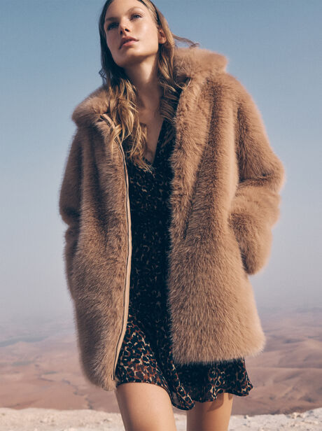 Soft Faux Fur Zipped Jacket