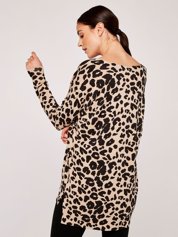 Leopard Print Soft Jumper | Apricot Clothing