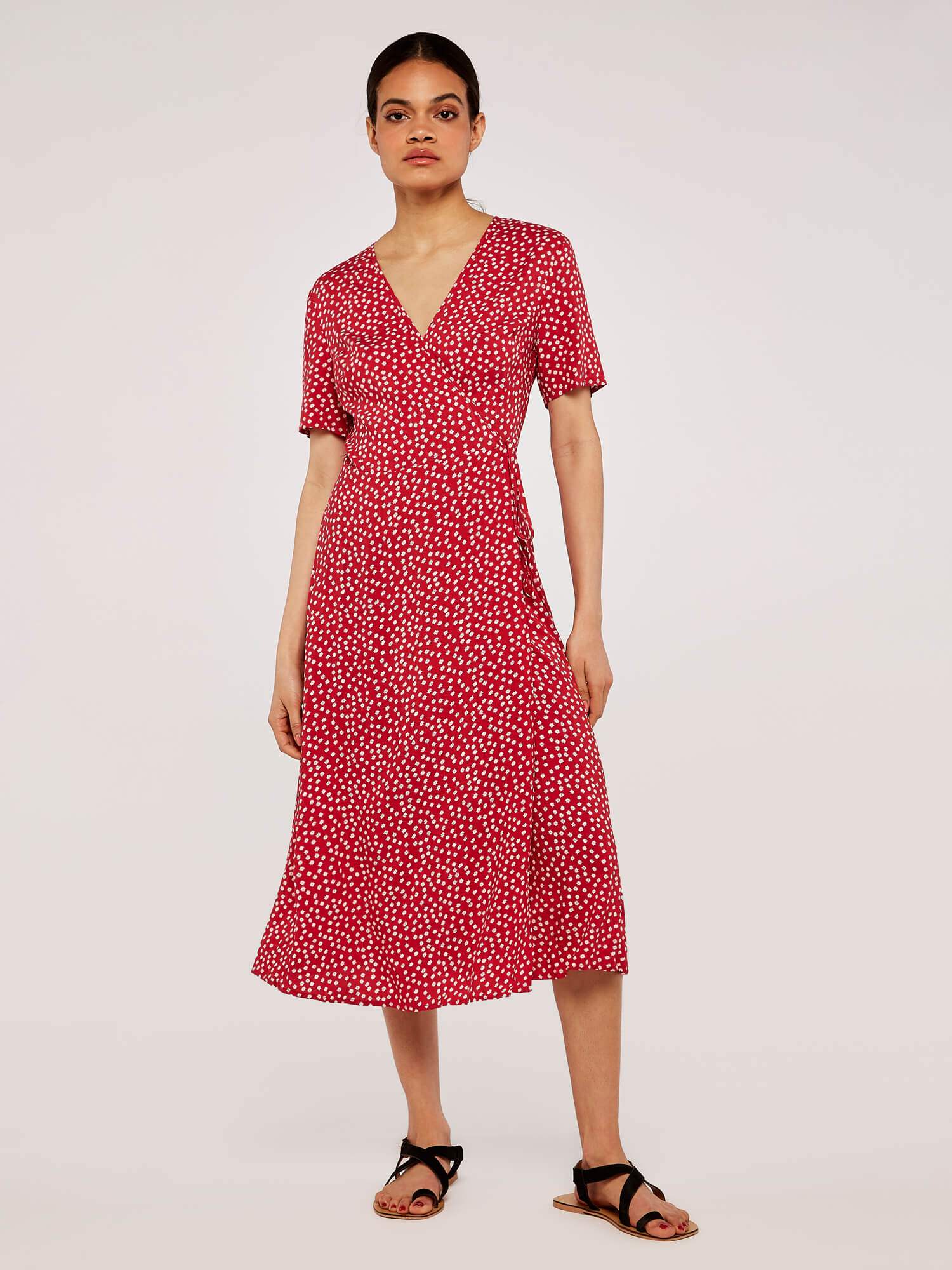 Daisy Dot Wrap Dress | Apricot Clothing