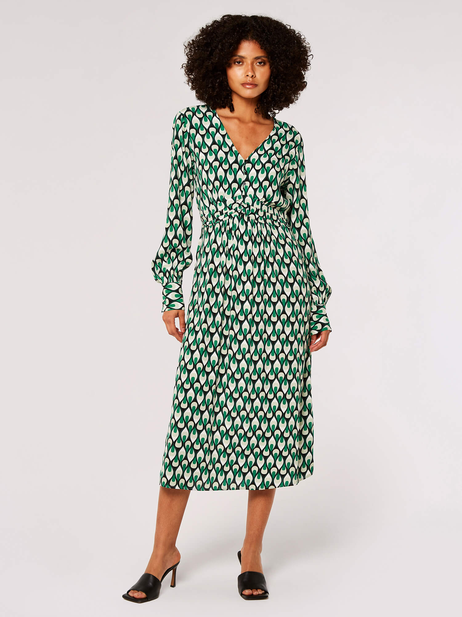 Teardrop Long Sleeve Midi Dress | Apricot Clothing